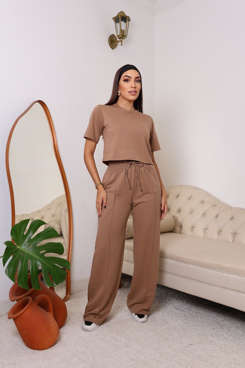 Conjunto Calça E Blusa Moletom Estilo Moderno Casual