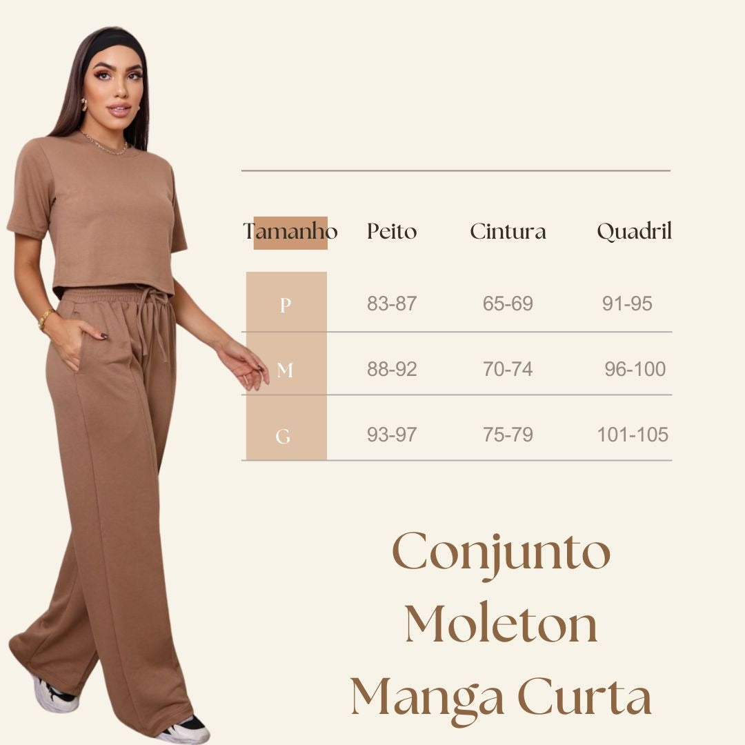 Conjunto Calça E Blusa Moletom Estilo  Moderno Casual