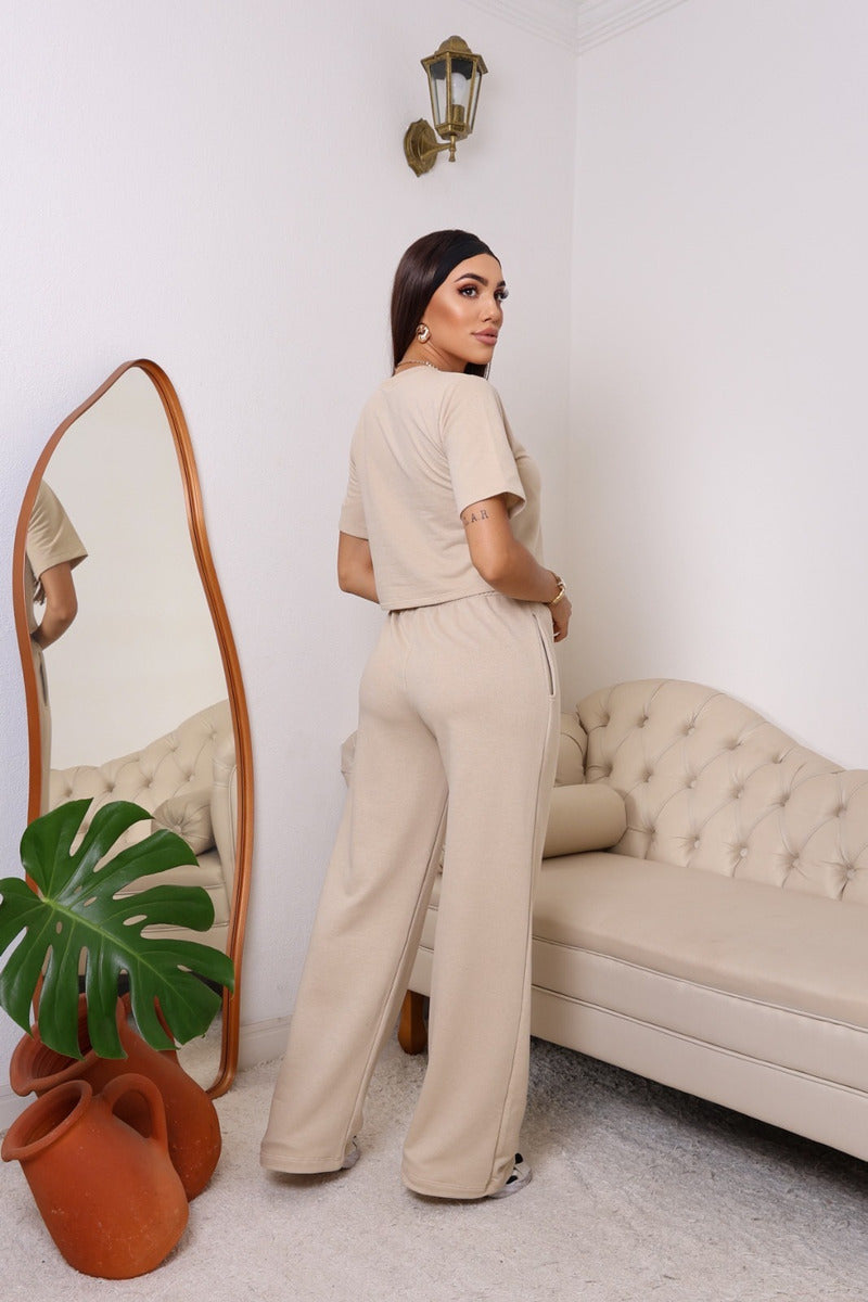 Conjunto Calça E Blusa Moletom Estilo  Moderno Casual