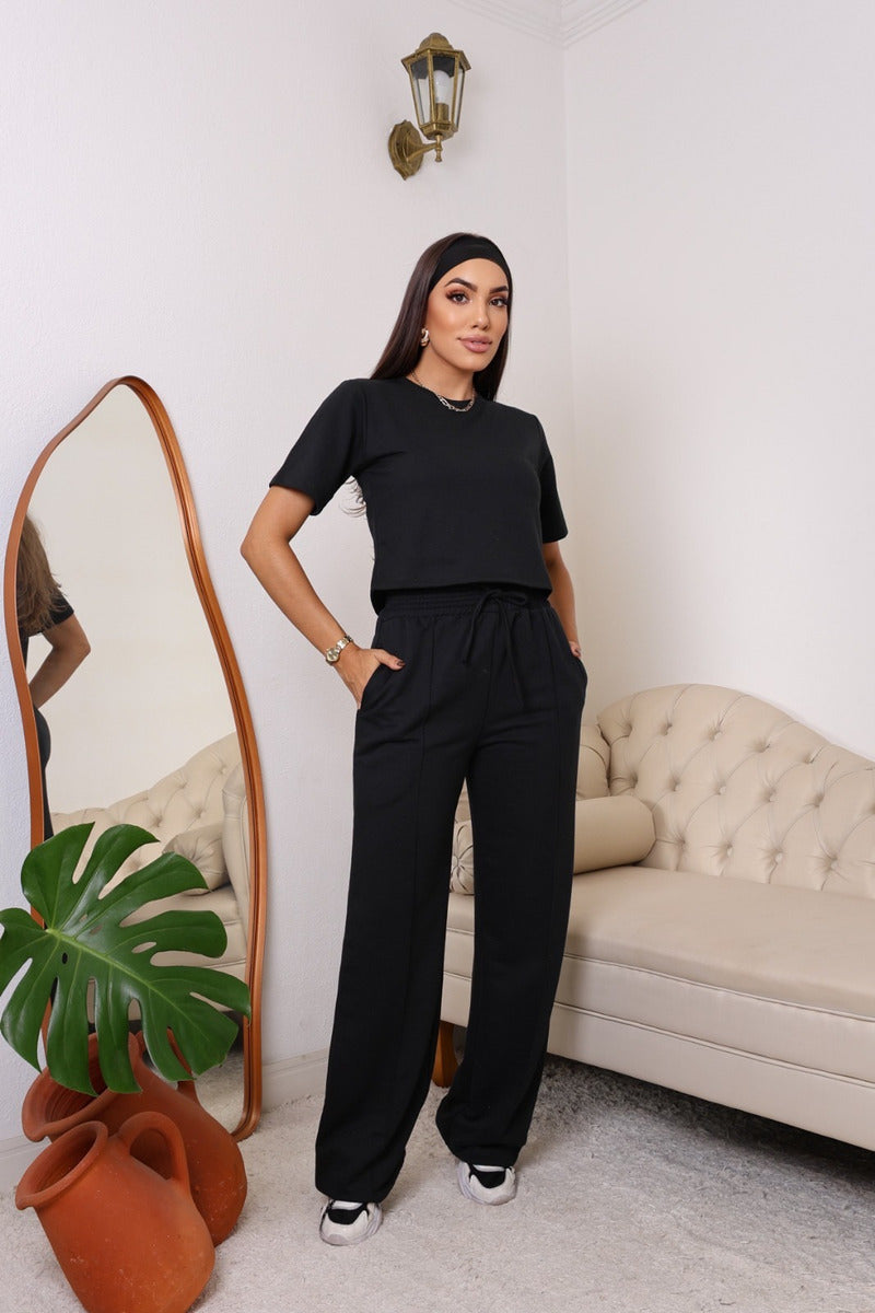 Conjunto Calça E Blusa Moletom Estilo  Moderno Casual