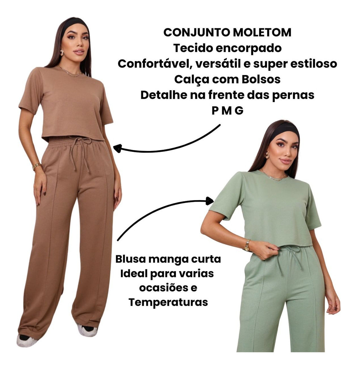 Conjunto Calça E Blusa Moletom Estilo  Moderno Casual
