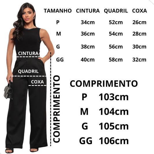 Calça Feminina Pantalona Alfaiataria Versatil Linha Premium