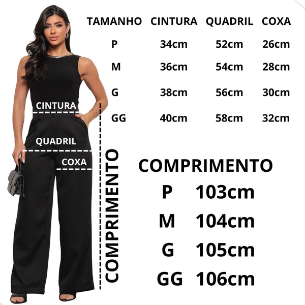 Calça Feminina Pantalona Alfaiataria Versatil Linha Premium